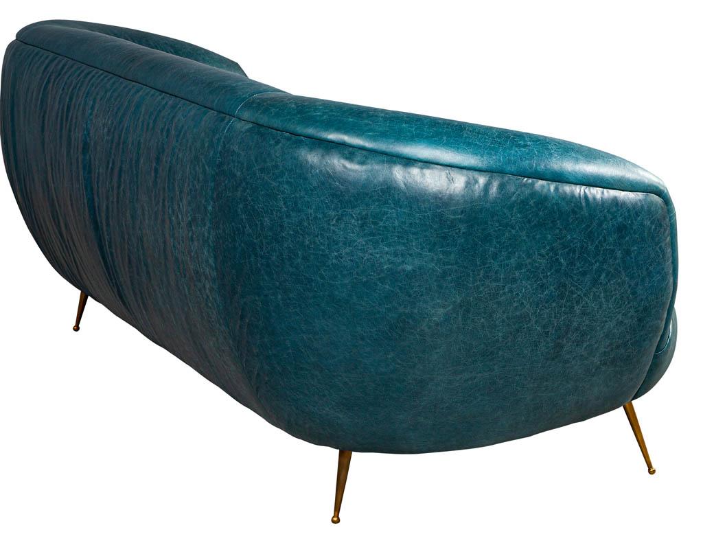 Kelly Wearstler Modern Leather Settee Sofa 5