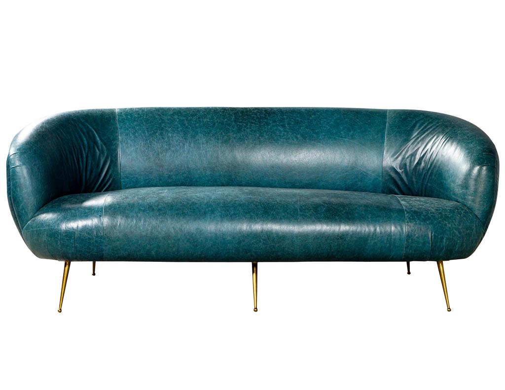 Kelly Wearstler Modern Leather Settee Sofa 9