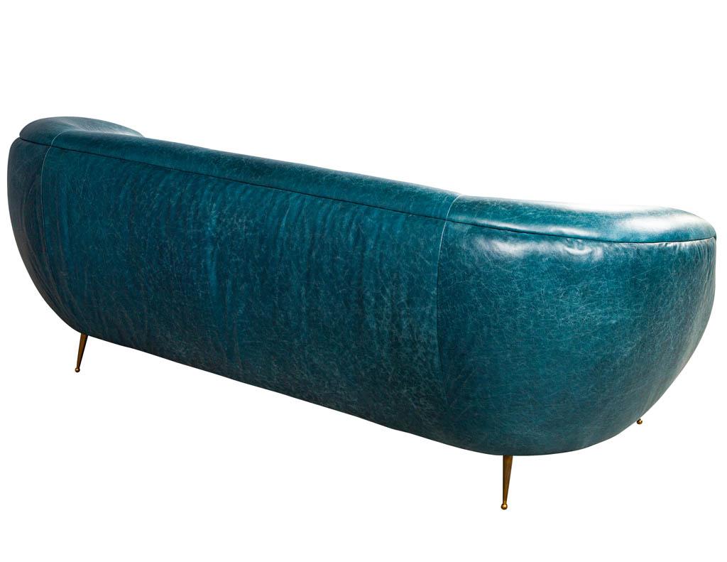 Kelly Wearstler Modern Leather Settee Sofa 11