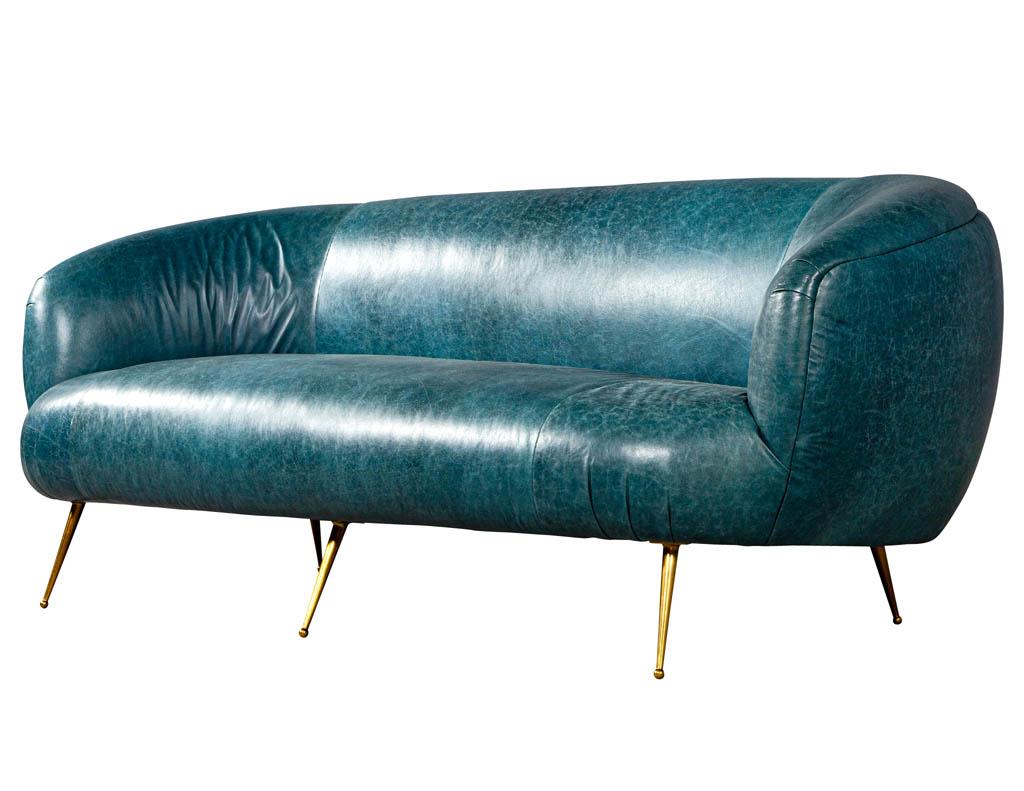 American Kelly Wearstler Modern Leather Settee Sofa