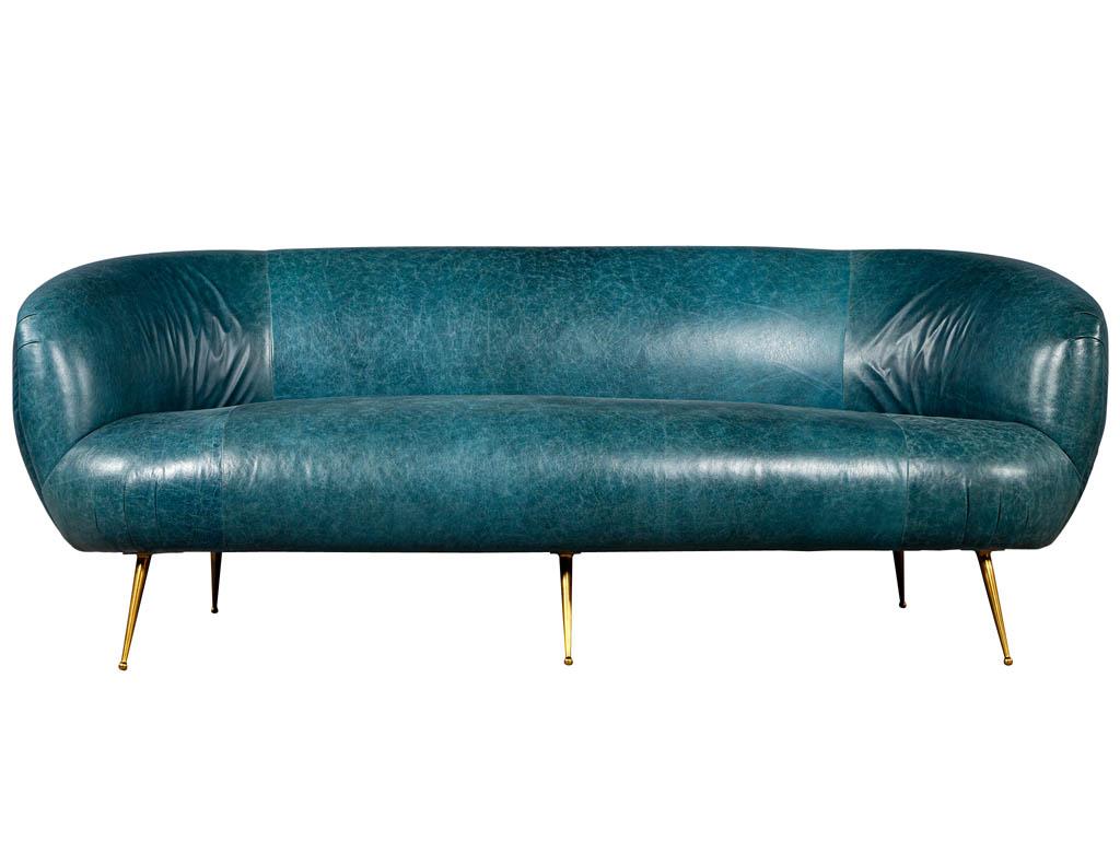 Contemporary Kelly Wearstler Modern Leather Settee Sofa