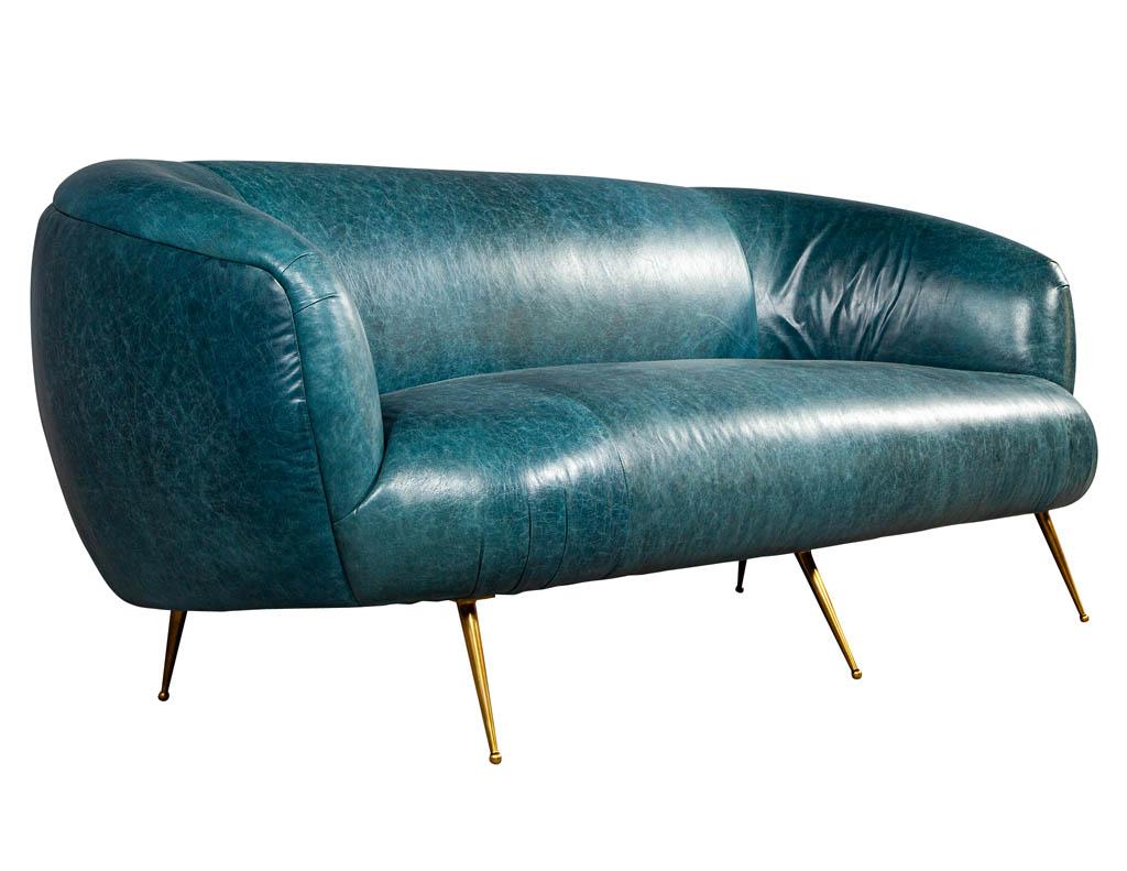 Kelly Wearstler Modern Leather Settee Sofa 1