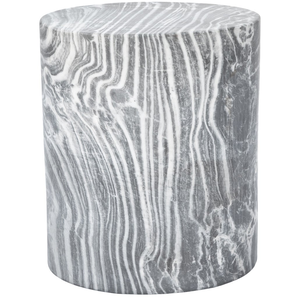 Kelly Wearstler Monolith-Beistelltisch aus grauem Regenbogen-Marmor im Angebot