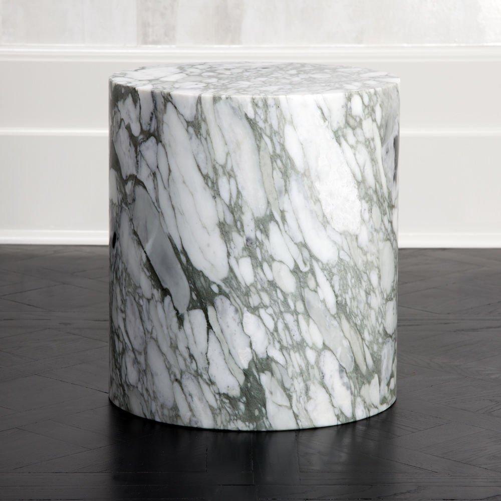 American Kelly Wearstler Monolith Side Table in Russo Red Marble For Sale
