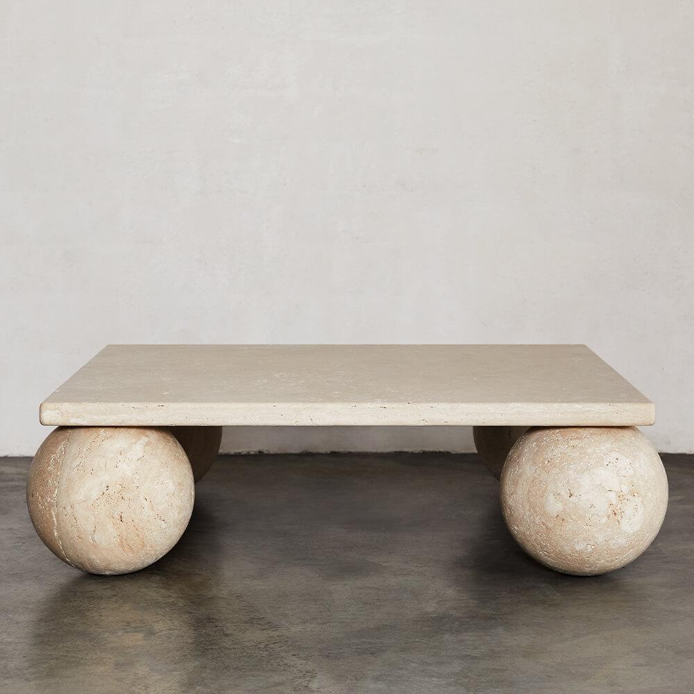 With its bold use of geometric shapes, the Morro Square coffee table is a playful exploration of form and function. Available in Travertine, Natural Oak, Bleached Oak and Ebonized Oak.