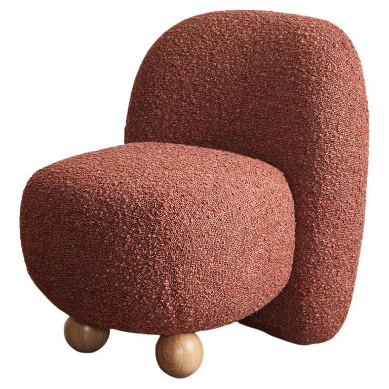 Kelly Wearstler Morro Vanity Chair in Bouclé Spice For Sale