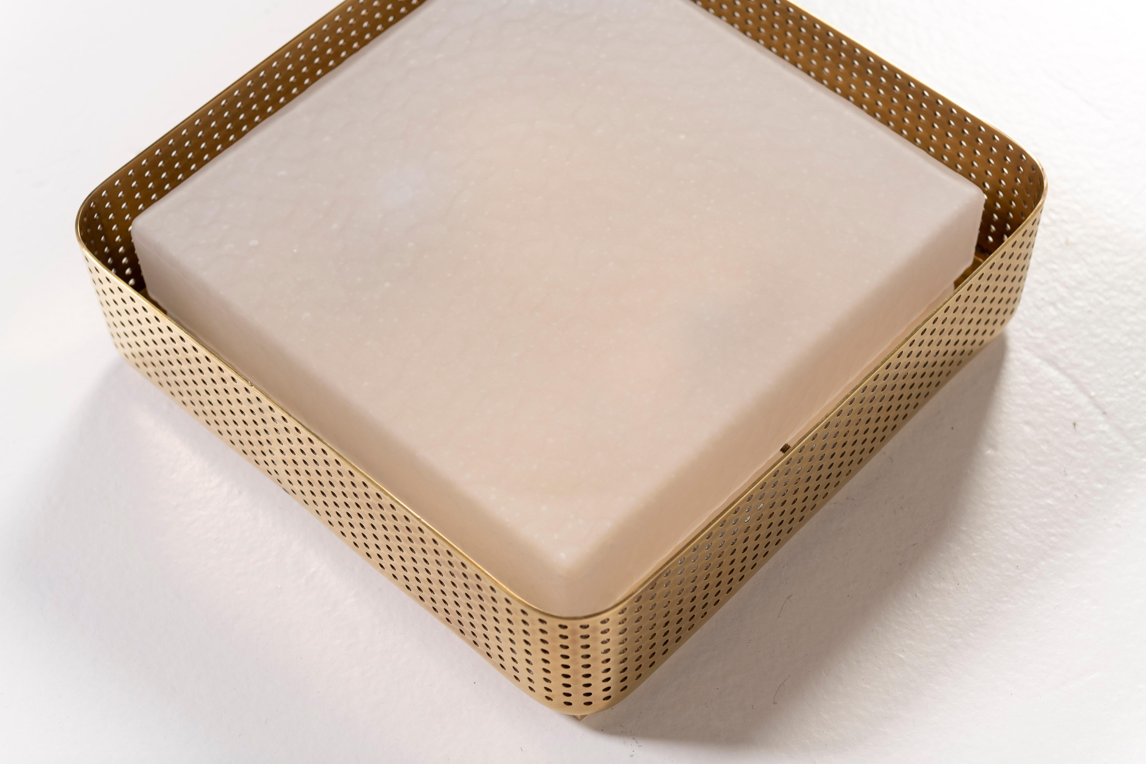 Kelly Wearstler Precision Flush Mount in Brass by Visual Comfort Signature 2000s In Good Condition In San Francisco, CA