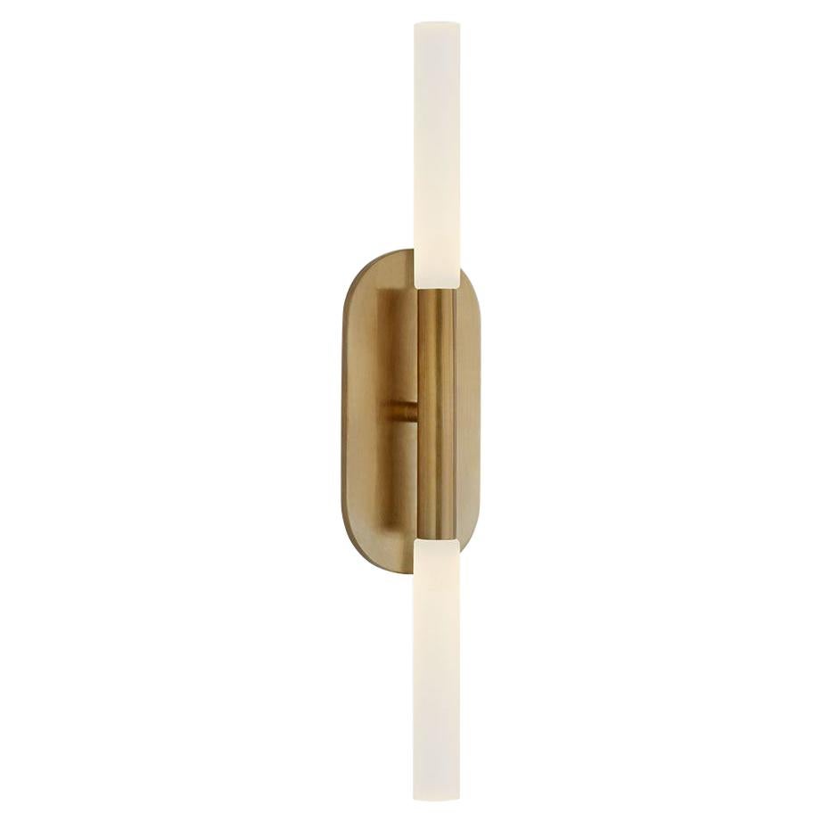 Kelly Wearstler Rousseau Vanity Sconce in Burnished Brass and Etched Crystal