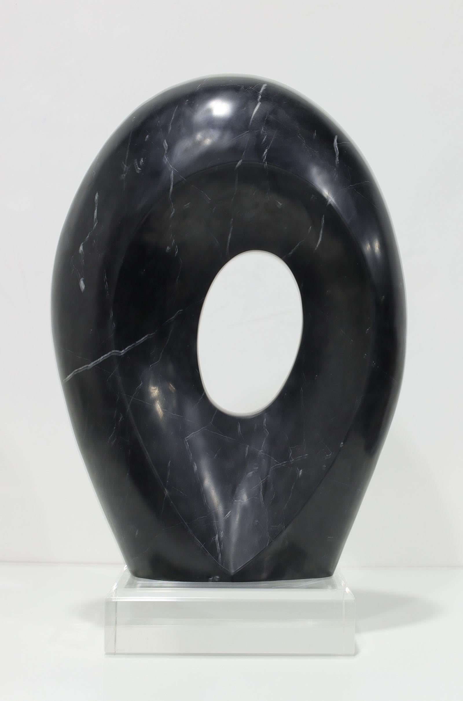 Kelly Wearstler Signed Large Marble Sculpture on Lucite Base In Good Condition For Sale In Dallas, TX