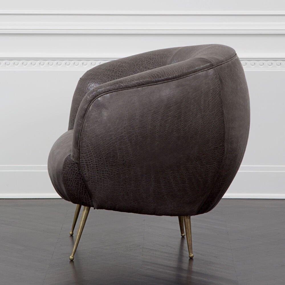Kelly Wearstler Souffle Chair in Bubbly Wolf Leather In New Condition In West Hollywood, CA