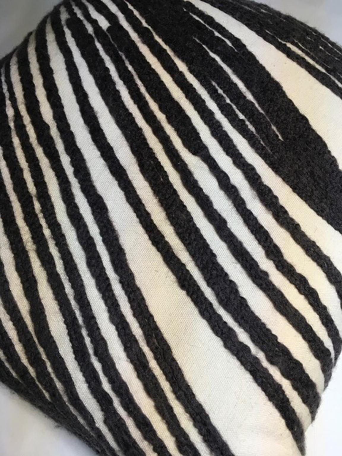 Contemporary Kelly Wearstler White Black Grey Cotton Pillow