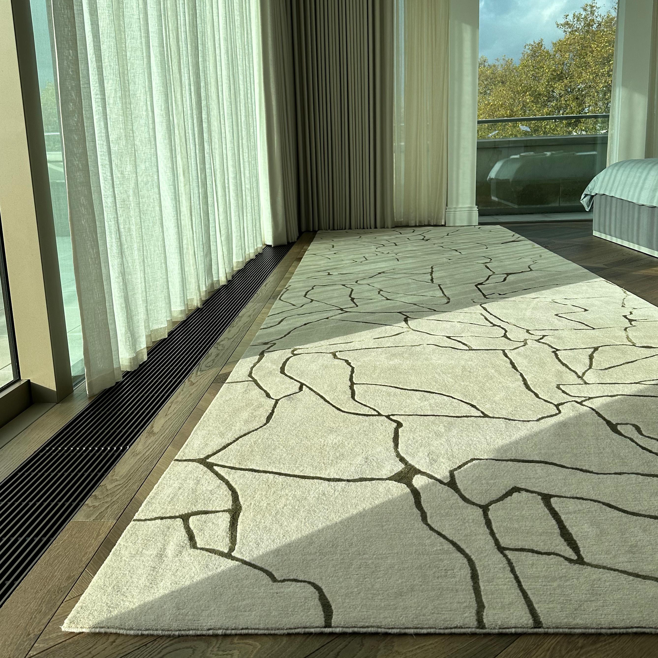 Hand-Knotted Kelly Wearstler x Rug Company 'Tracery'  Large Wool and Silk Abstract Rug 