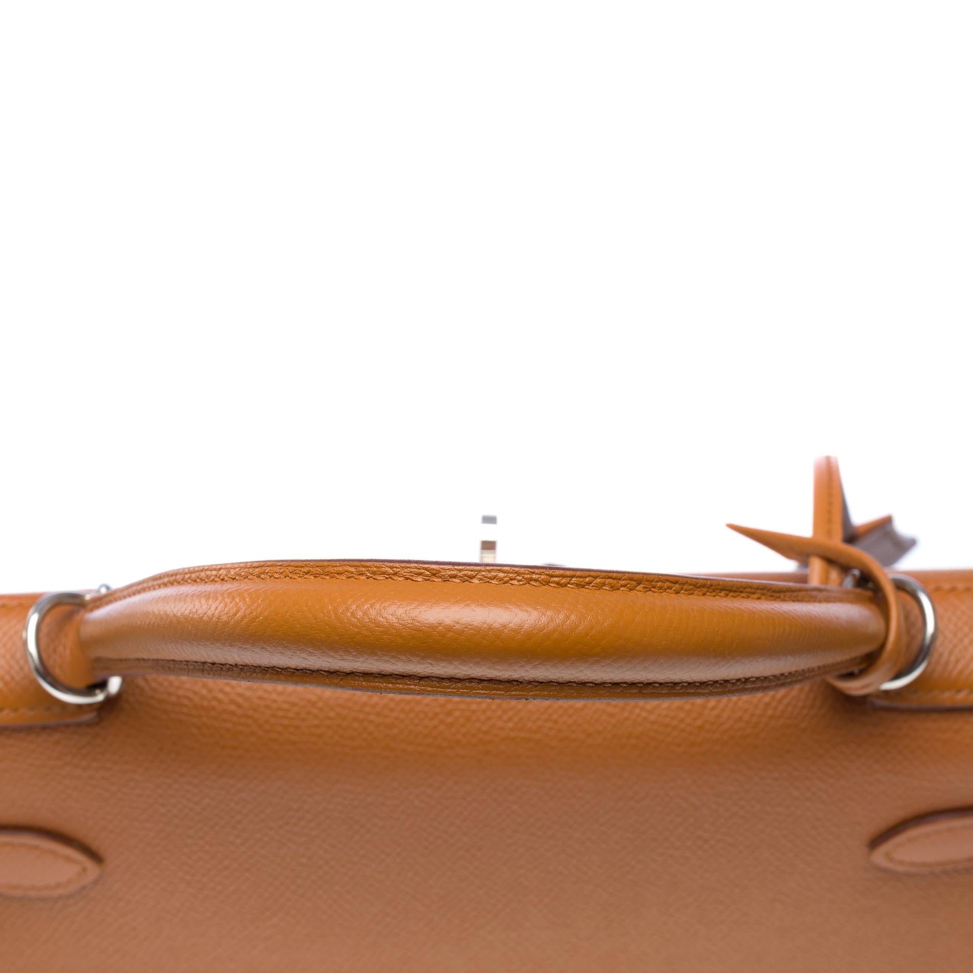 KellyGraphie Hermès Kelly 28 handbag strap in Gold and blue leather, PHW 5