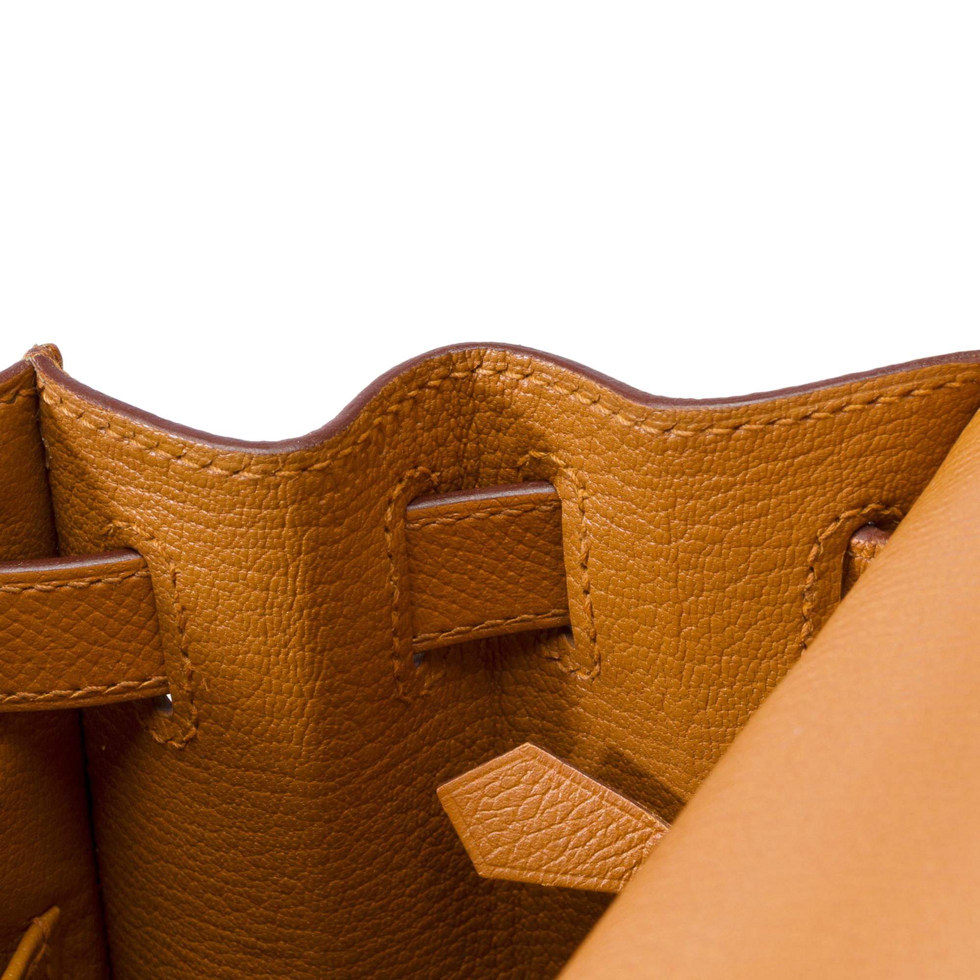 KellyGraphie Hermès Kelly 28 handbag strap in Gold and blue leather, PHW 2