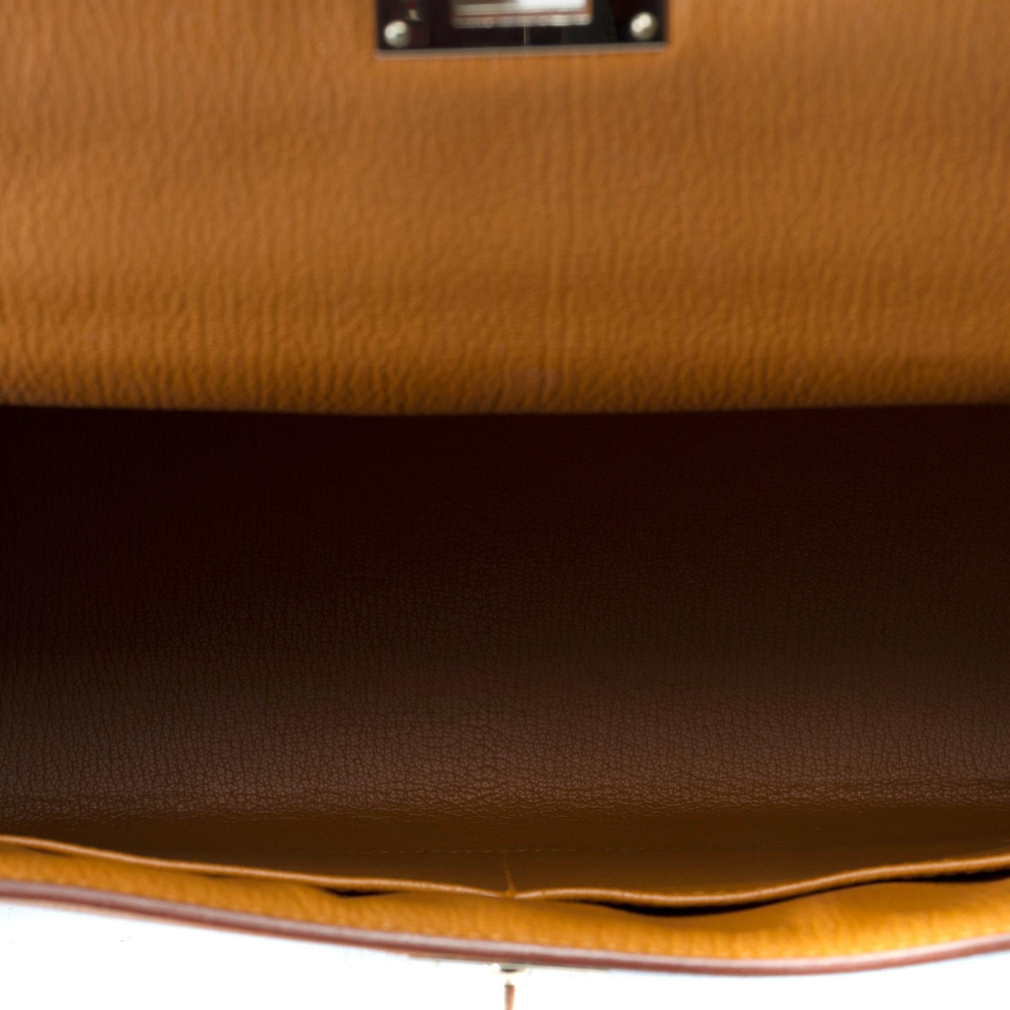 KellyGraphie Hermès Kelly 28 handbag strap in Gold and blue leather, PHW 4