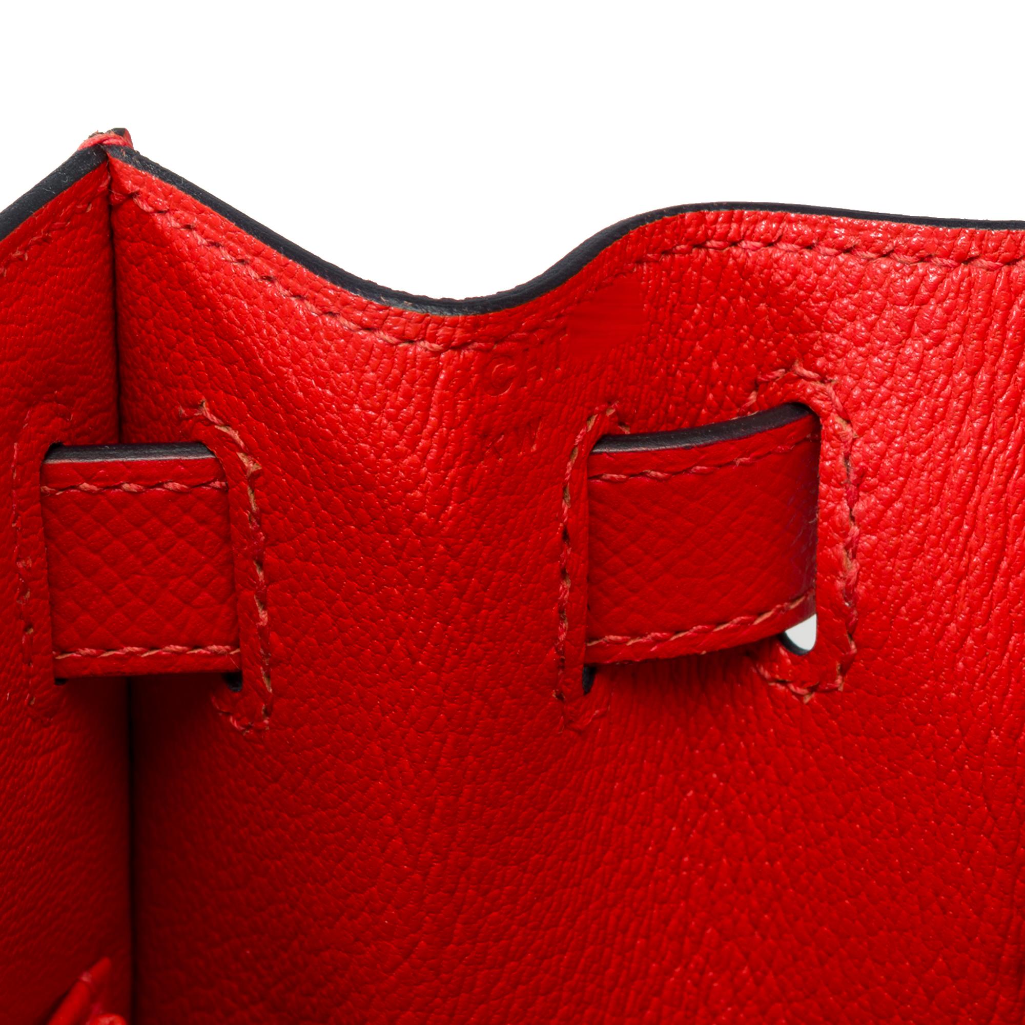 KellyGraphie Hermès Kelly 28 handbag strap in Red, blue and yellow leather, PHW For Sale 5