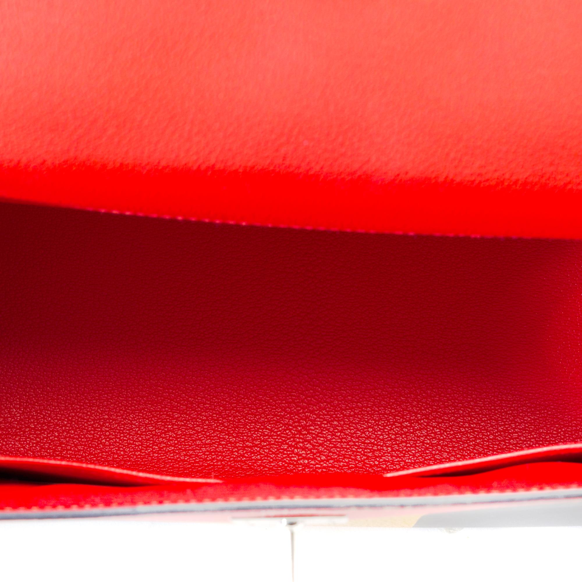 KellyGraphie Hermès Kelly 28 handbag strap in Red, blue and yellow leather, PHW For Sale 6