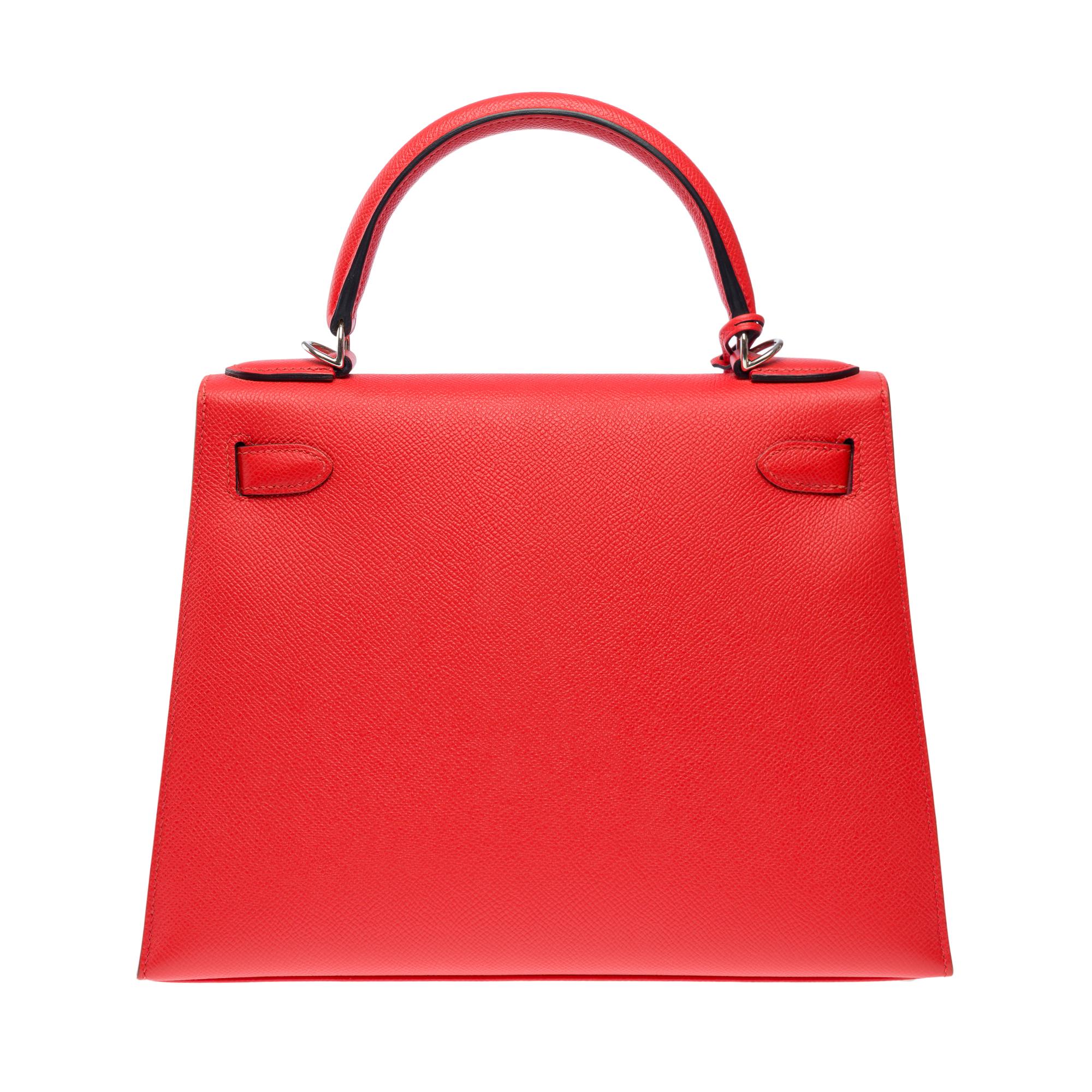 KellyGraphie Hermès Kelly 28 handbag strap in Red, blue and yellow leather, PHW For Sale 1