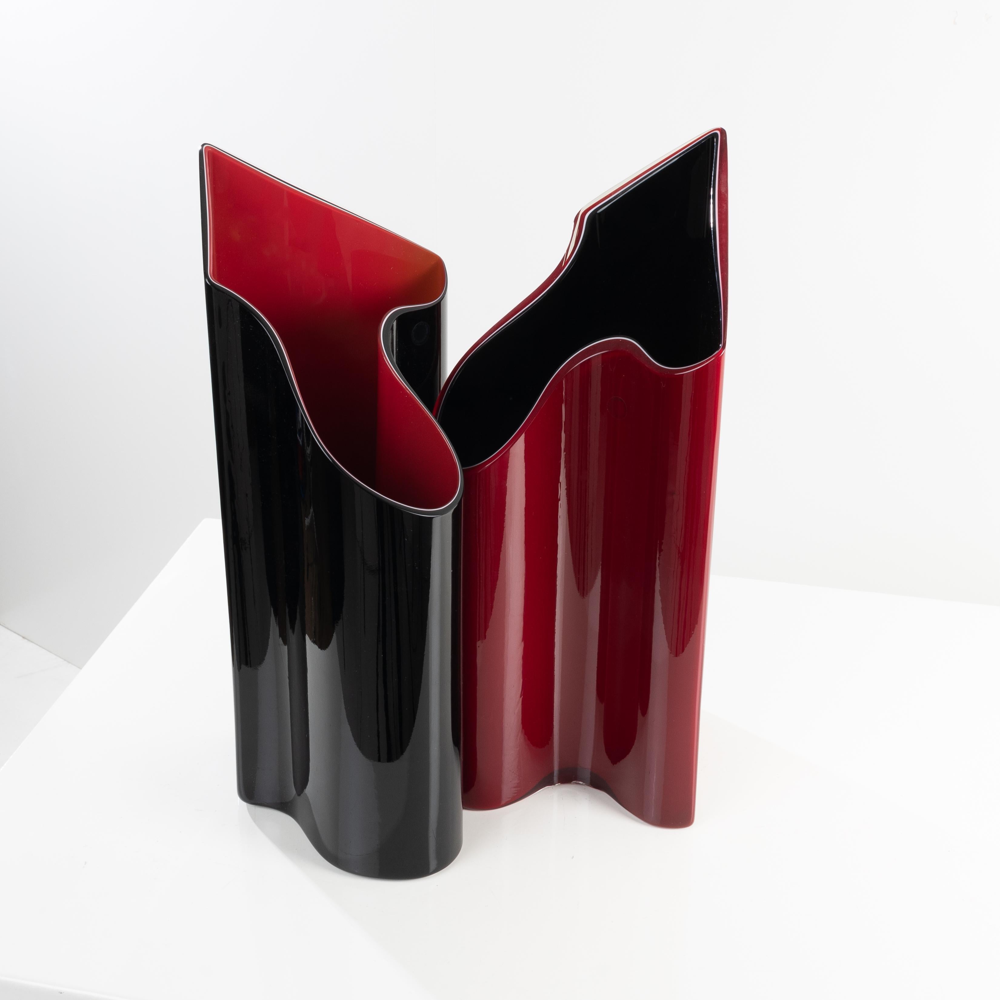 Kelo by Timo Sarpaneva – Pair of Blown Glass Vases – Venini Murano In Good Condition For Sale In Brussels, BE