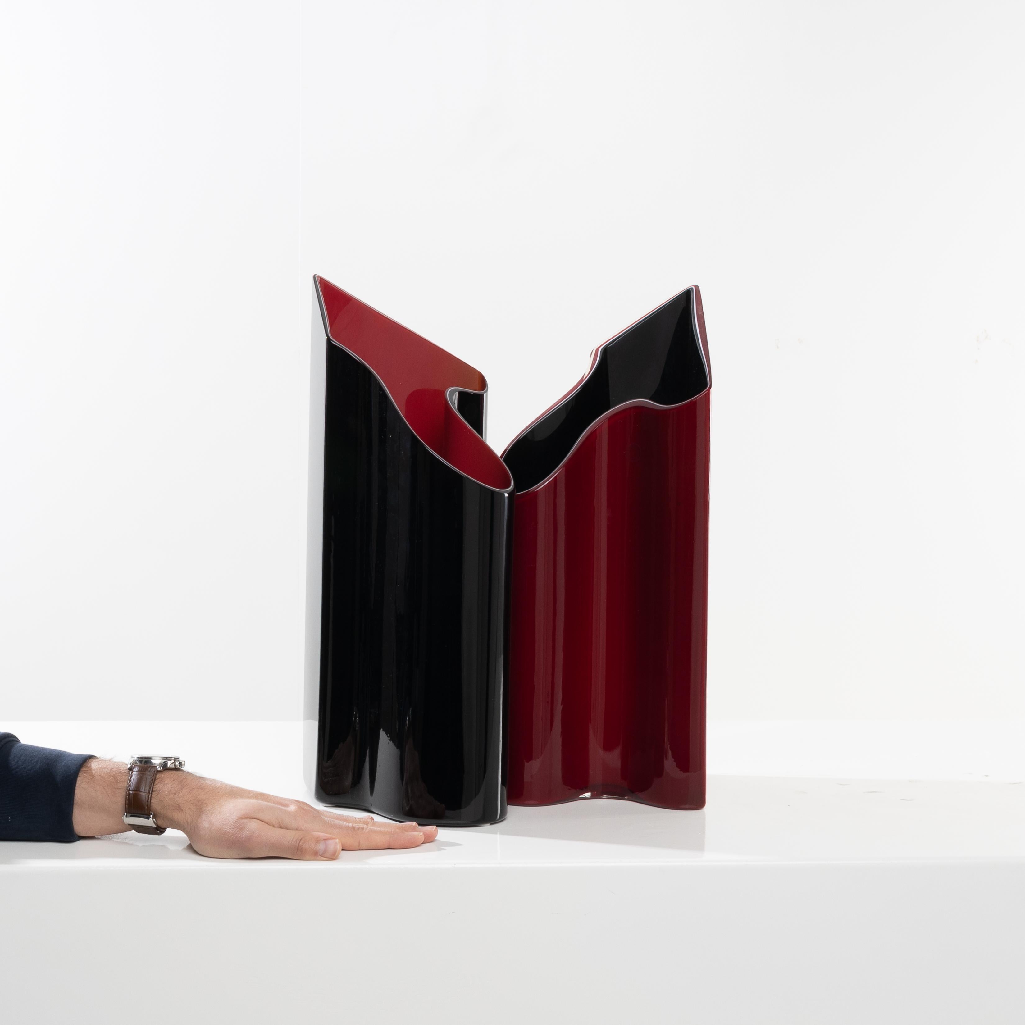 Kelo by Timo Sarpaneva – Pair of Blown Glass Vases – Venini Murano For Sale 3