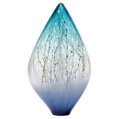 Kelp in Azure & Aquamarine, abstract glass sculpture by Enemark & Thompson