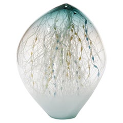 Kelp in Celadon & Tourmaline, an abstract glass sculpture by Enemark & Thompson