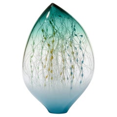 Kelp in Ocean Blue & Sea Green, abstract glass sculpture by Enemark & Thompson