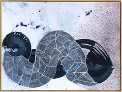 Pintura expresionista abstracta, "Trenzando recuerdos"
