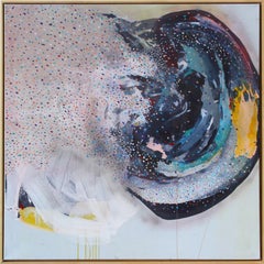 Pintura expresionista abstracta titulada "Libre como los pájaros que vuelan"