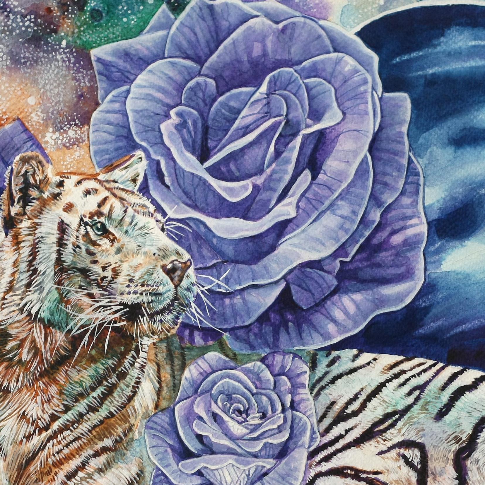 A one of a kind 30.7x24.7 Surreal Watercolor Painting executed by artist Kelsey Worth. A certificate of authenticity will be provided upon its purchase or delivery. 

Kelsey Worth, a San Diego-based watercolor and mixed media painter, combines her
