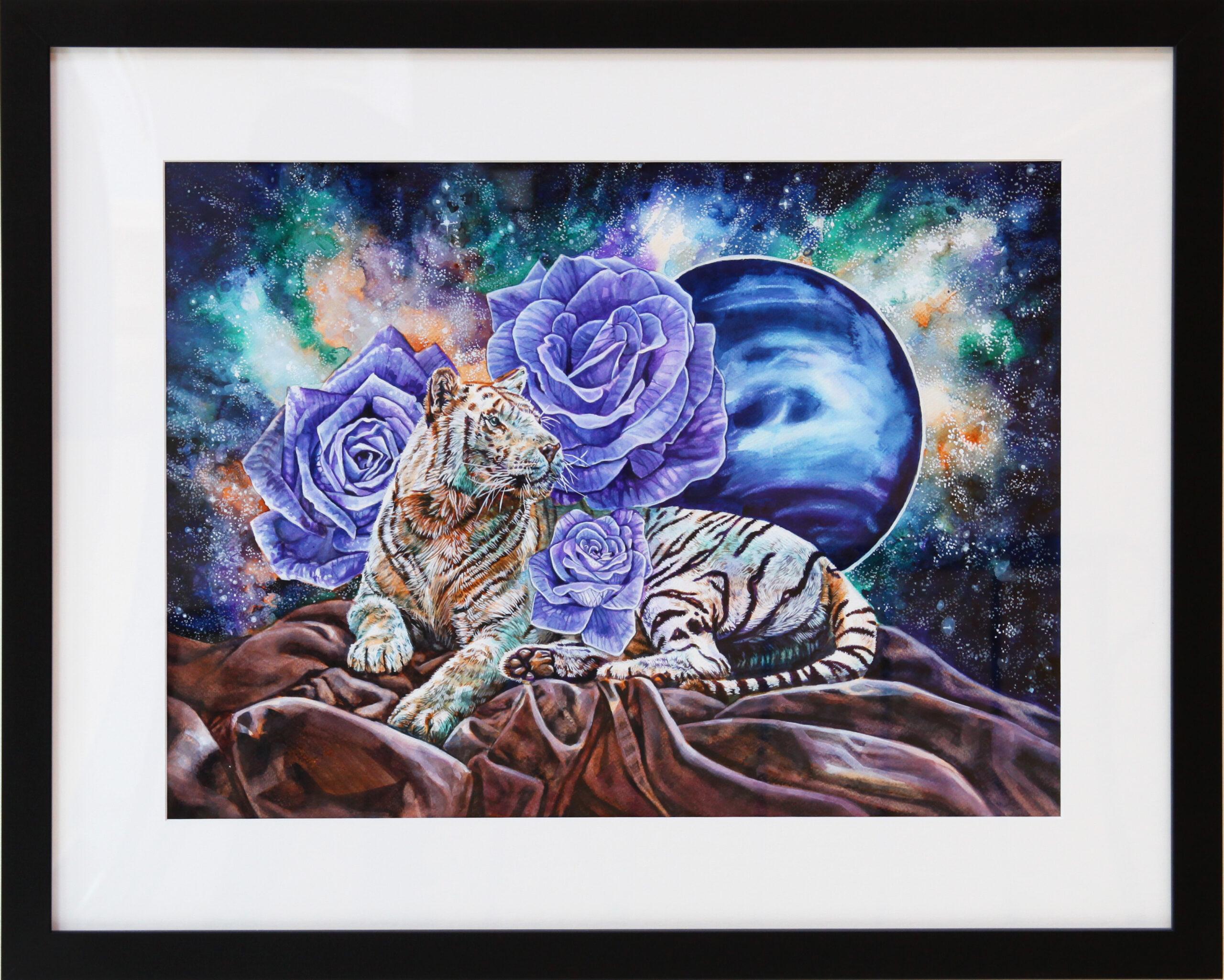 Kelsey Worth Figurative Painting - A Surreal Watercolor Painting, "Music of the Spheres"