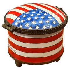 Kelvin Chen Patriotic American Flag Enameled Stamp Holder Dispenser, 2001