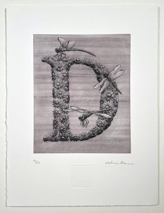 D, tiré de la série « Animal Alphabet » (Littéralement : « L'alphabet des animaux ») pour « Dragonfly » (Libellule), gravure à l'aquatinte, signée, 2010+