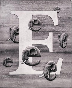"E", is for elephant in this animal alphabet series