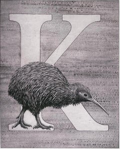« K », pour Kiwi, de l'alphabet animal de Kelvin Mann