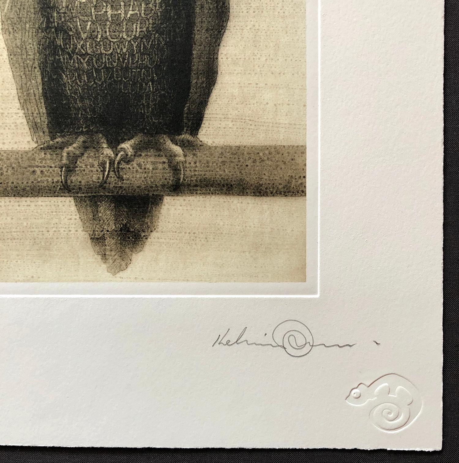 Owlphabet, gravure à l'eau-forte de Kelvin Mann en vente 4