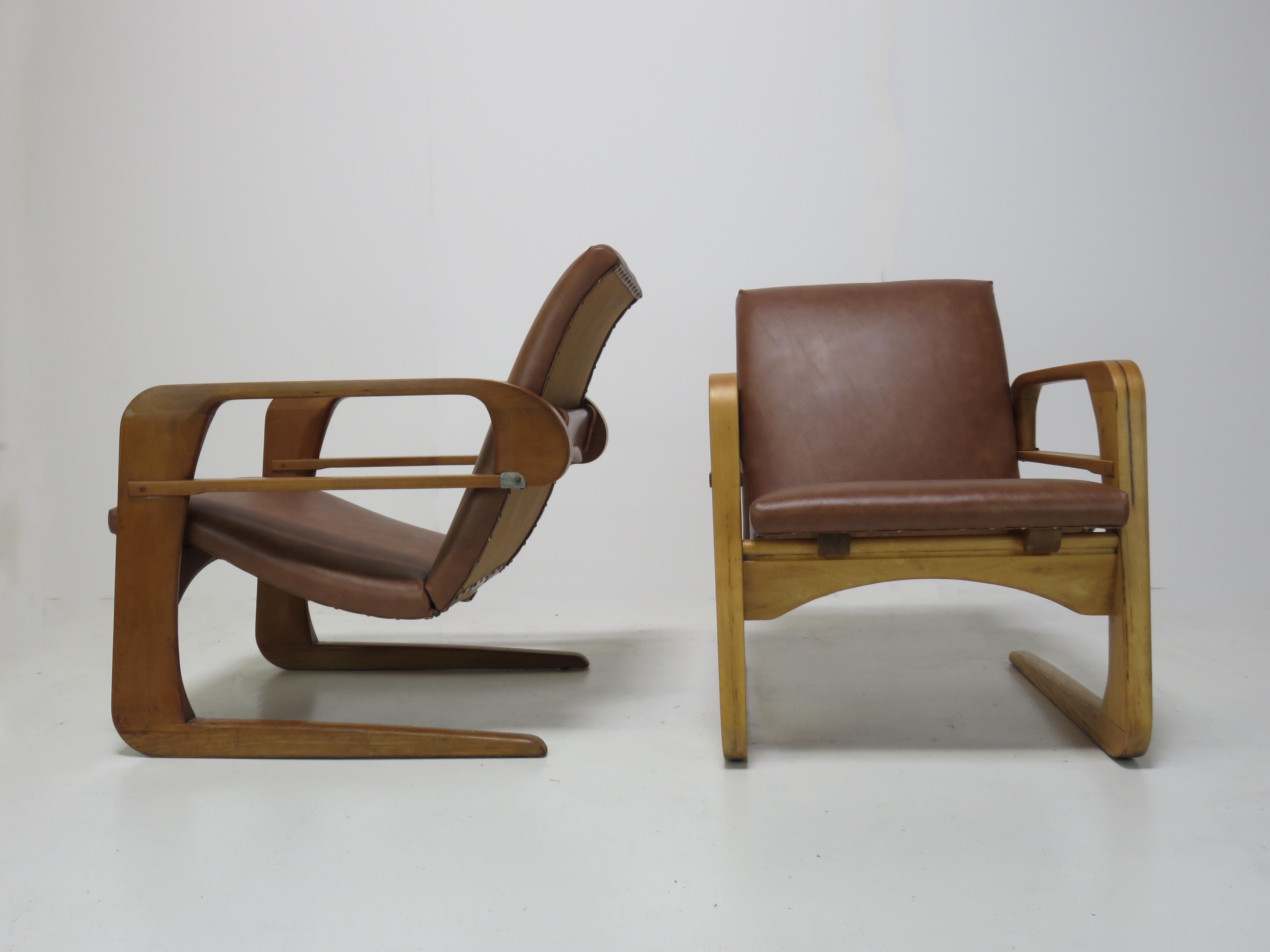 Streamlined Moderne KEM Weber Airline Chairs For Sale