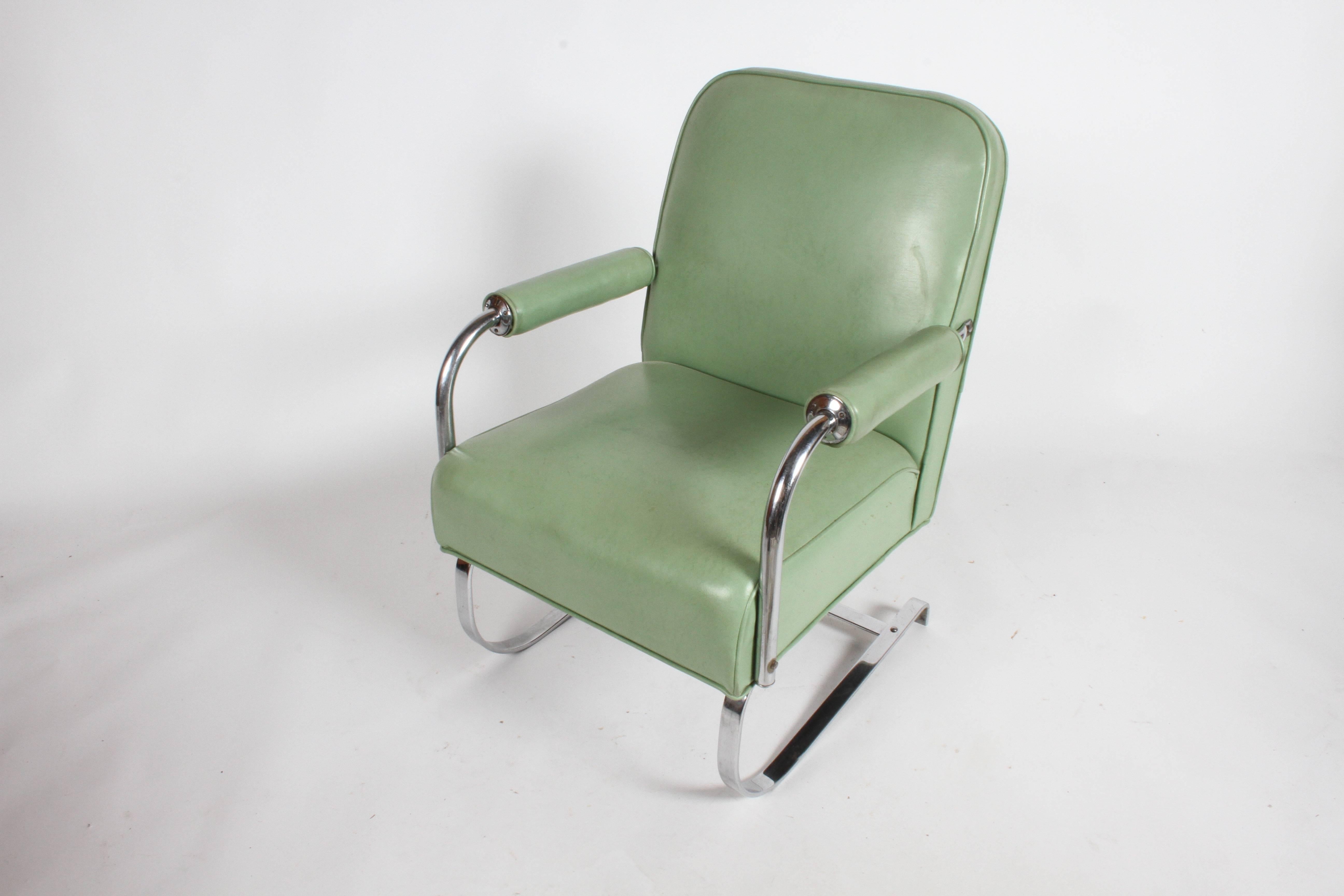 Plated KEM Weber for Lloyd Art Deco Springer Lounge Chair