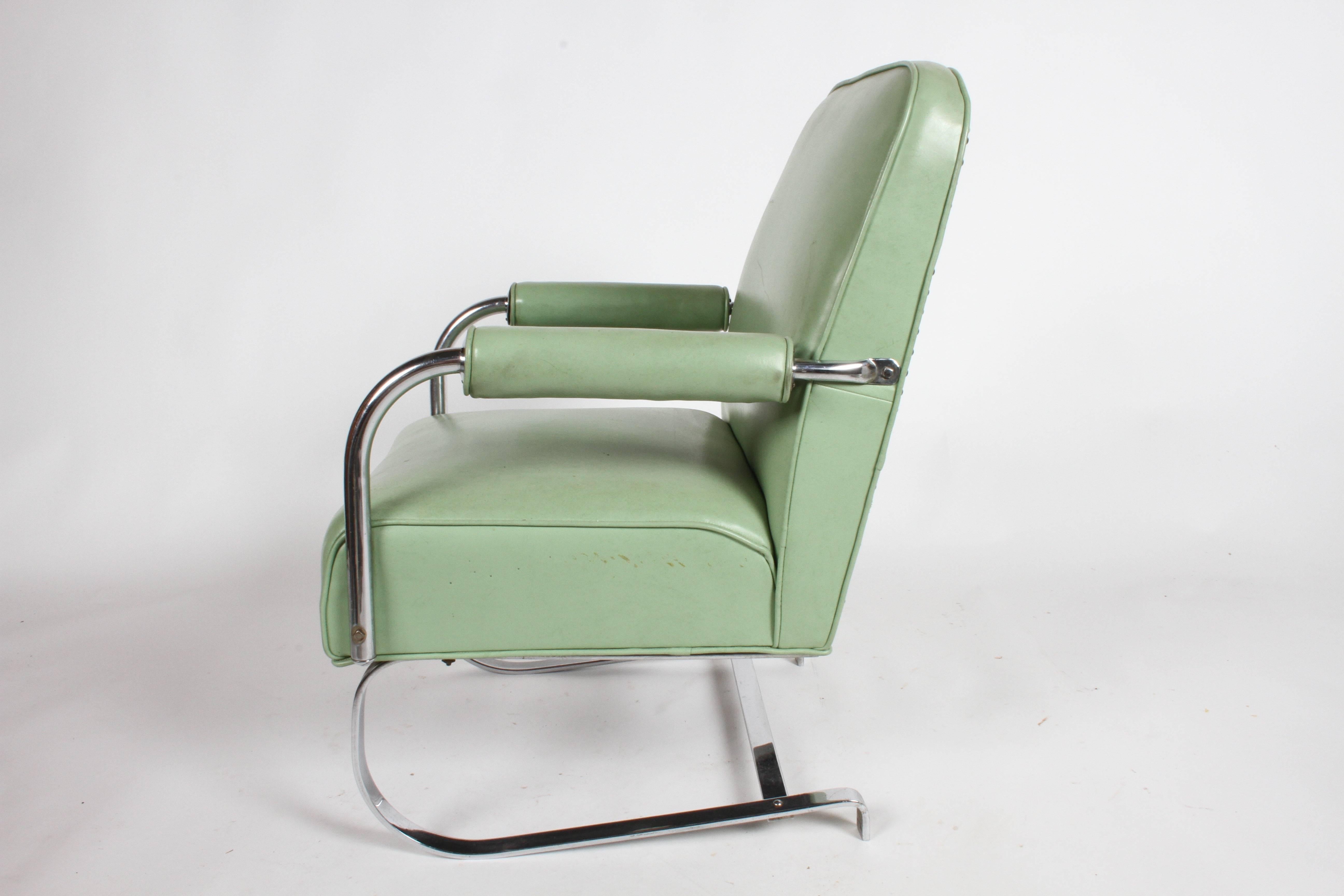 KEM Weber for Lloyd Art Deco Springer Lounge Chair In Good Condition In St. Louis, MO
