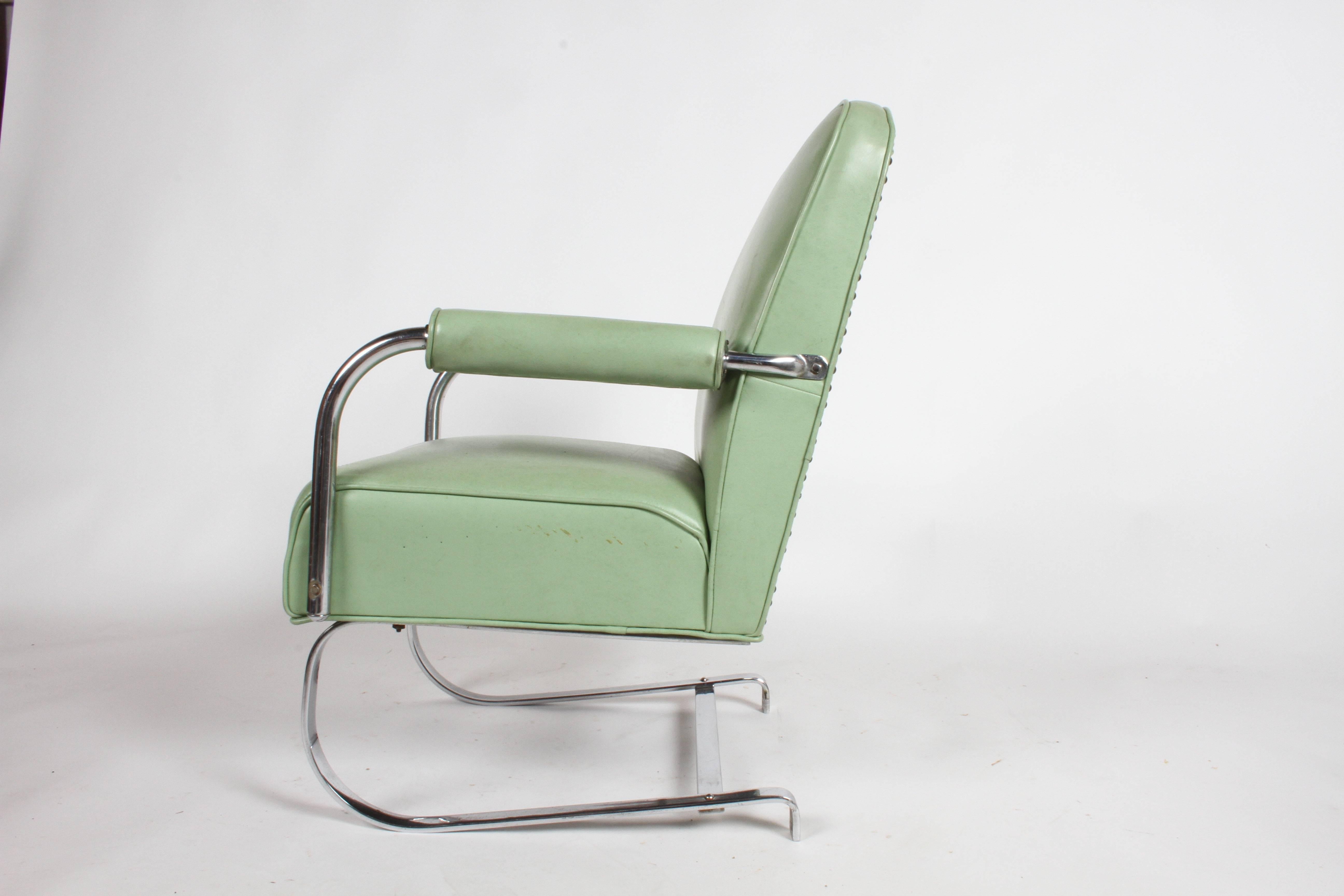 Mid-20th Century KEM Weber for Lloyd Art Deco Springer Lounge Chair