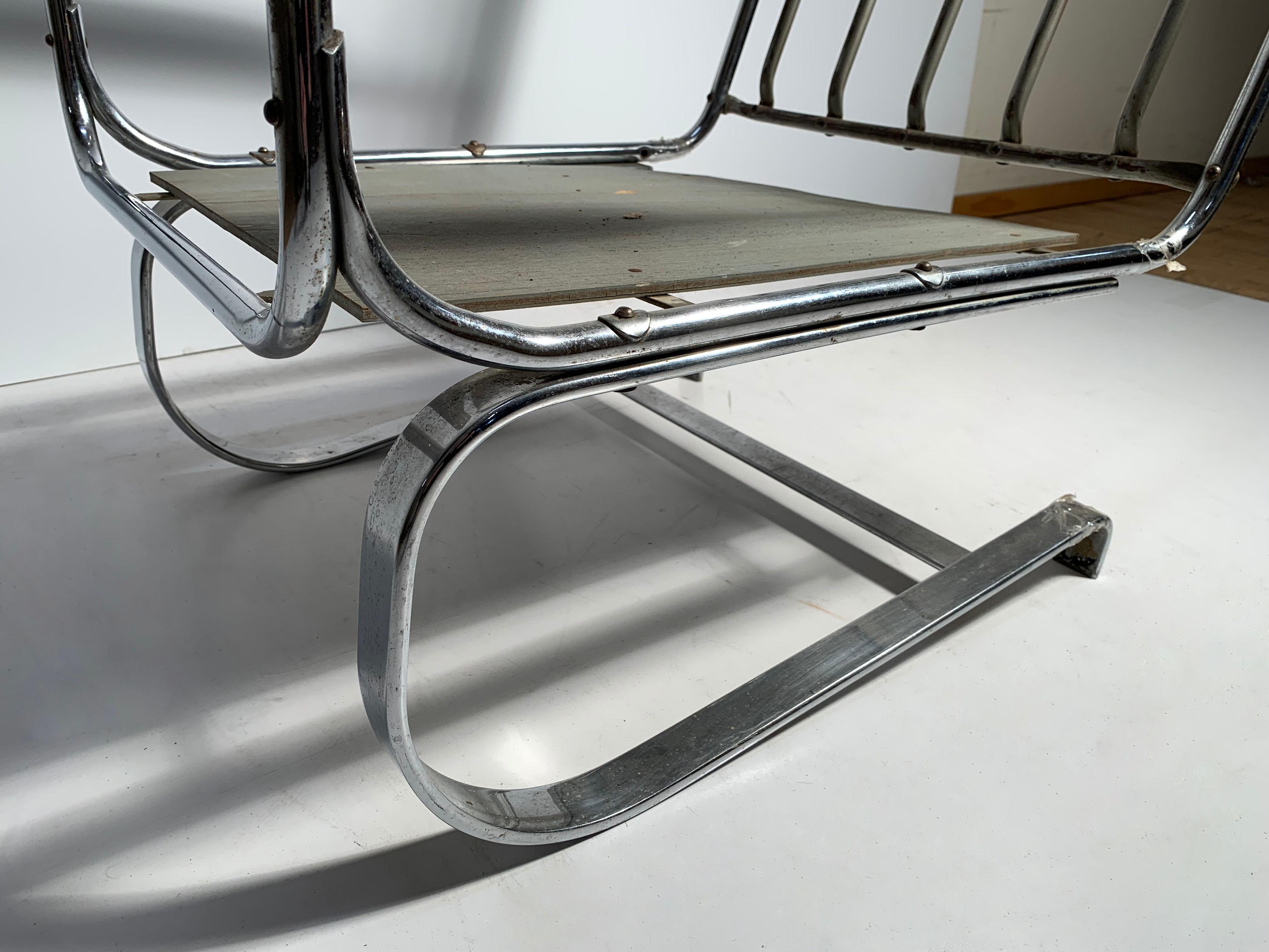 20th Century KEM Weber Deco Chrome Springer Chair