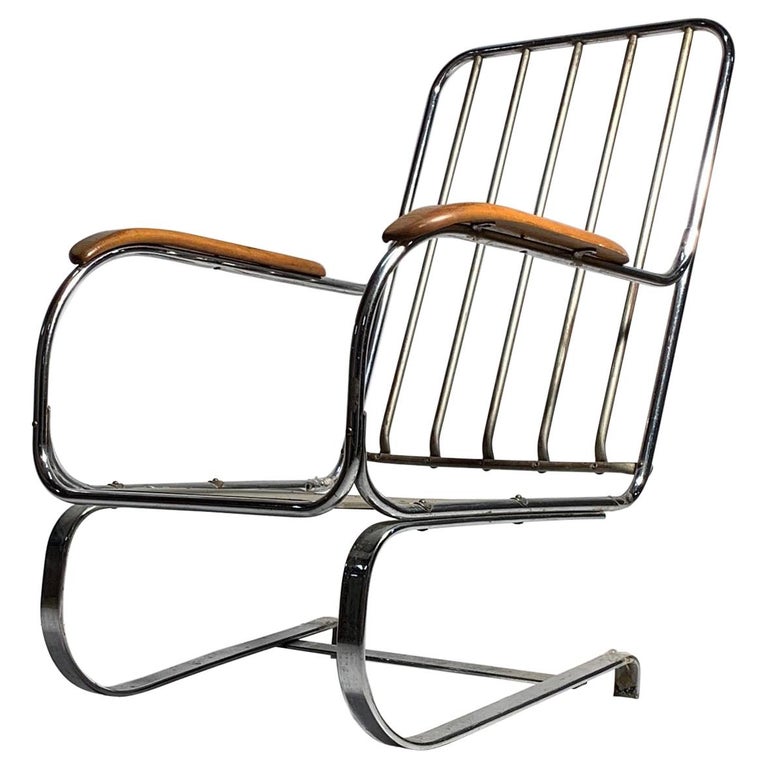 KEM Weber Deco Chrome Springer Chair For Sale