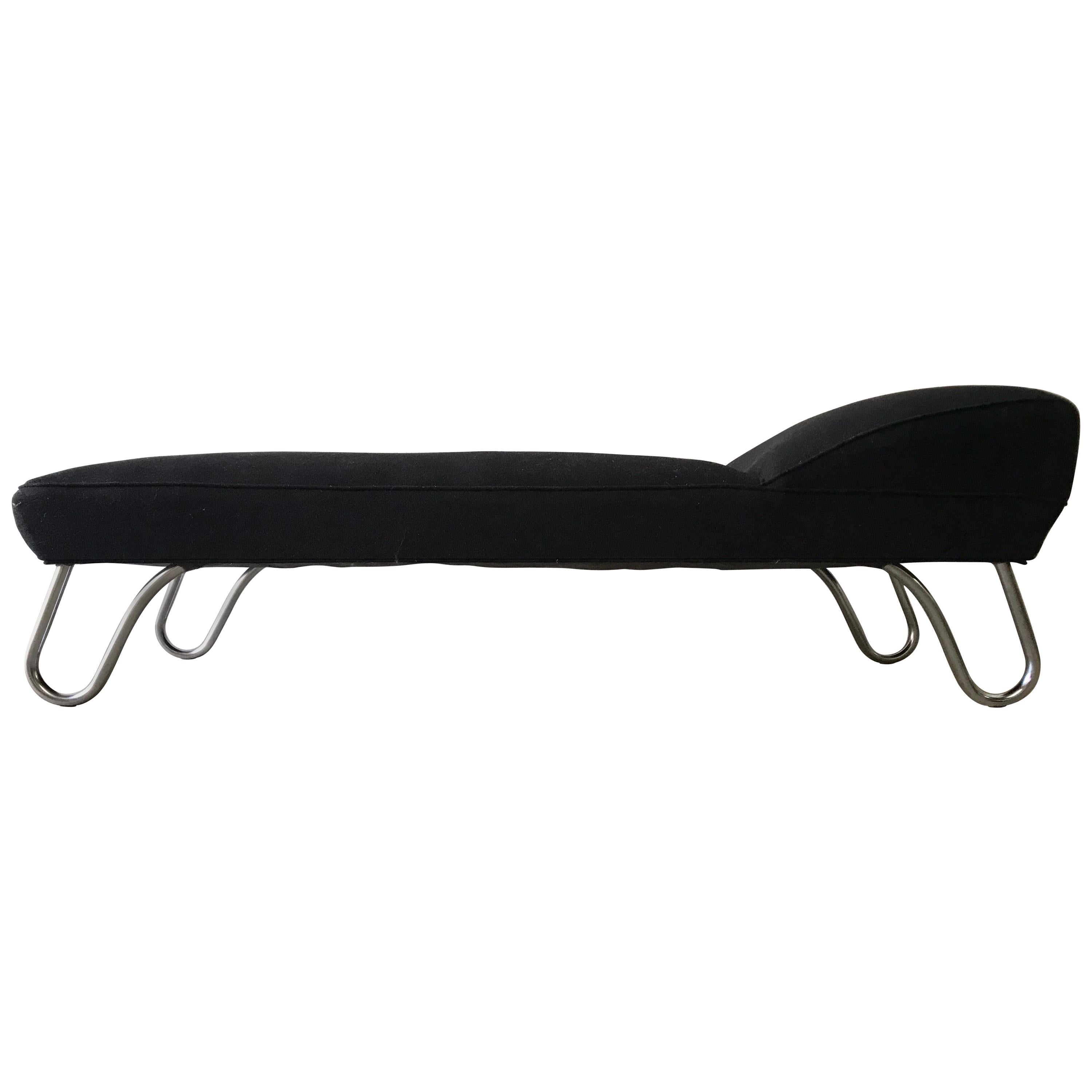 Art Deco Streamline Modern Chaise Lounge oder Daybed Chrom, KEM Weber, USA, 1930er Jahre