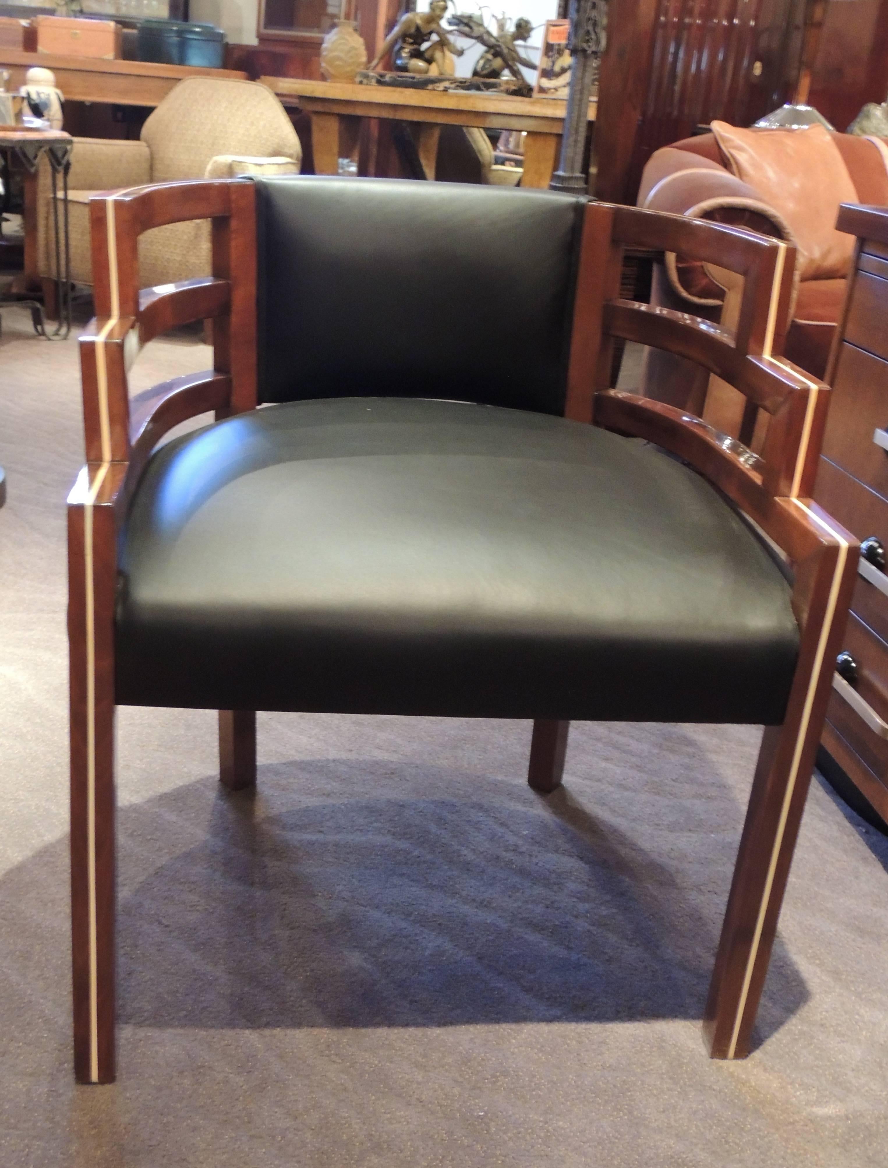 Argentine KEM Weber Style Art Deco Side Chairs For Sale