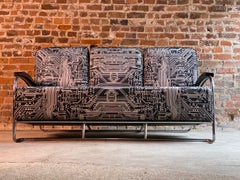 Kem Weber Three-Seat Chrome Settee Art Deco Design, USA, 1930s