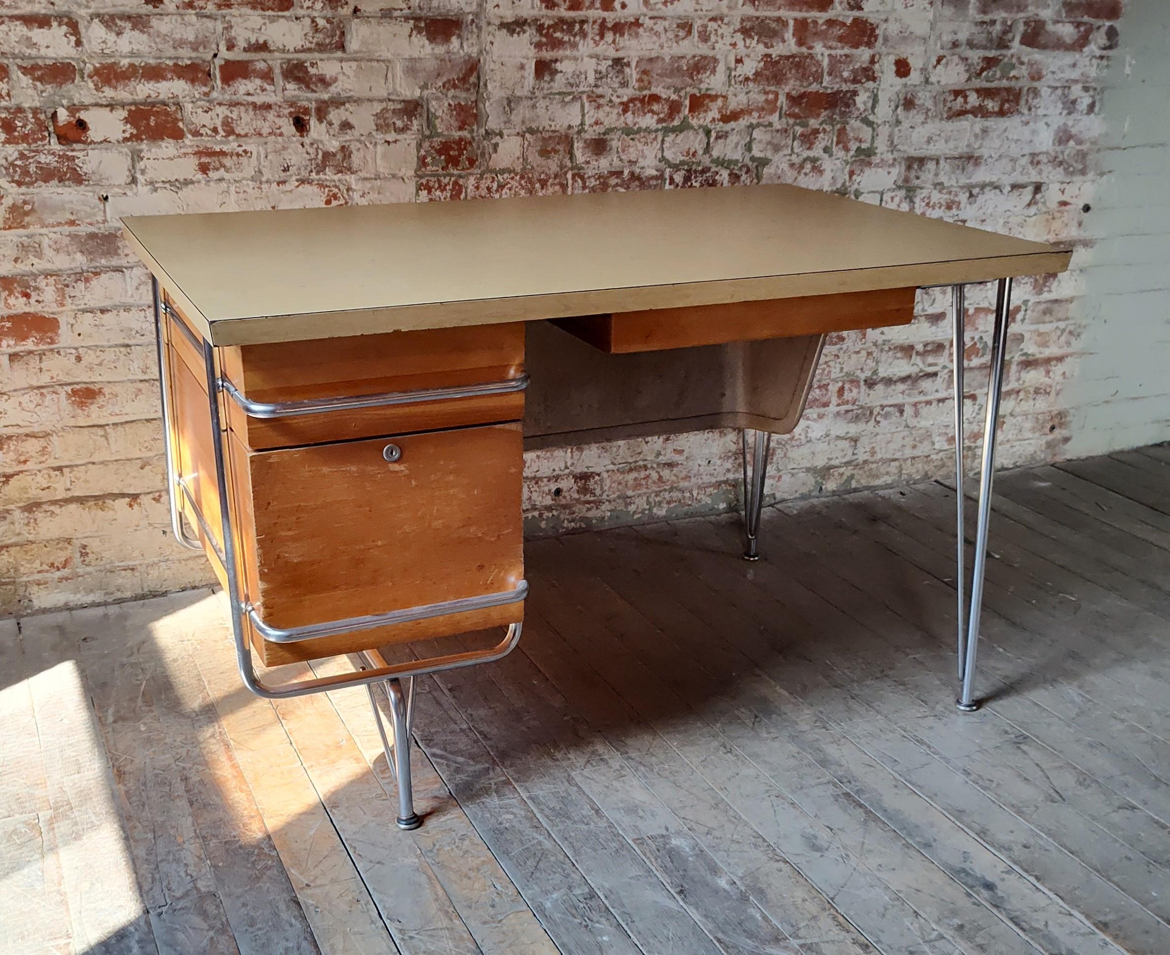 20th Century Kem Weber Trimline Desk by Heywood Wakefield For Sale