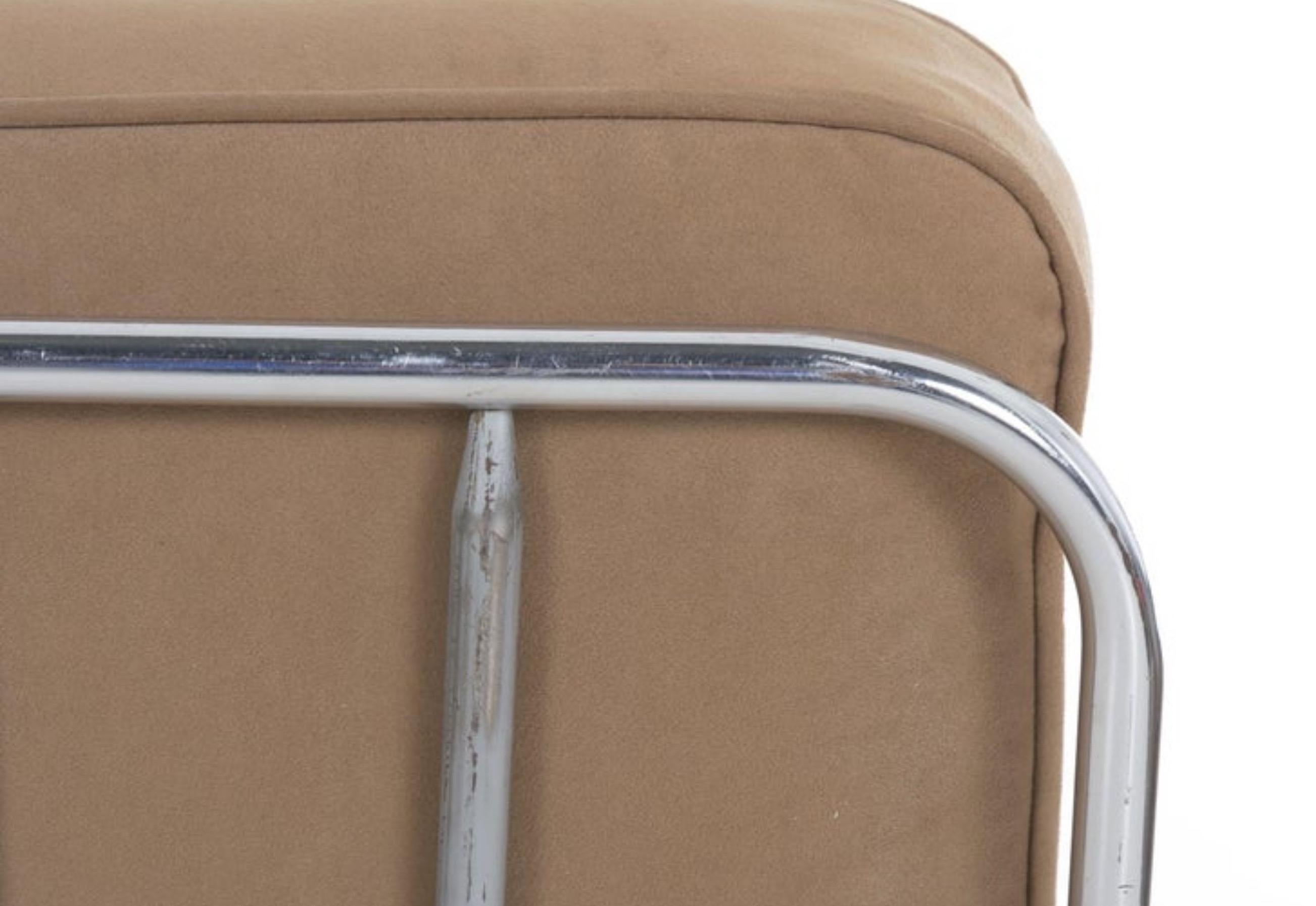Kem Weber: Chrom-Loungesessel mit röhrenförmigem Chromrohr für Lloyd Manufacturing im Angebot 3