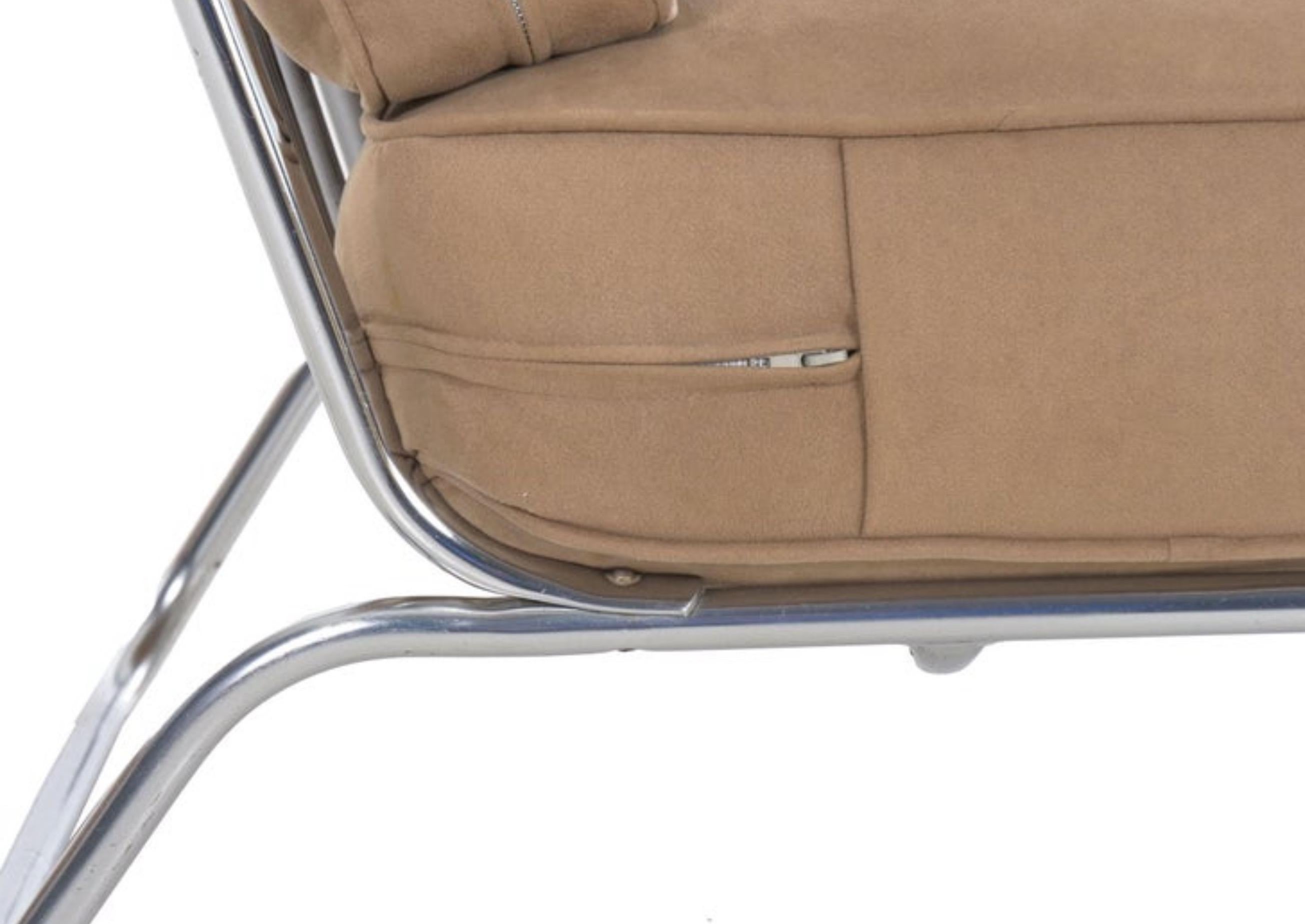 Kem Weber: Chrom-Loungesessel mit röhrenförmigem Chromrohr für Lloyd Manufacturing im Angebot 4