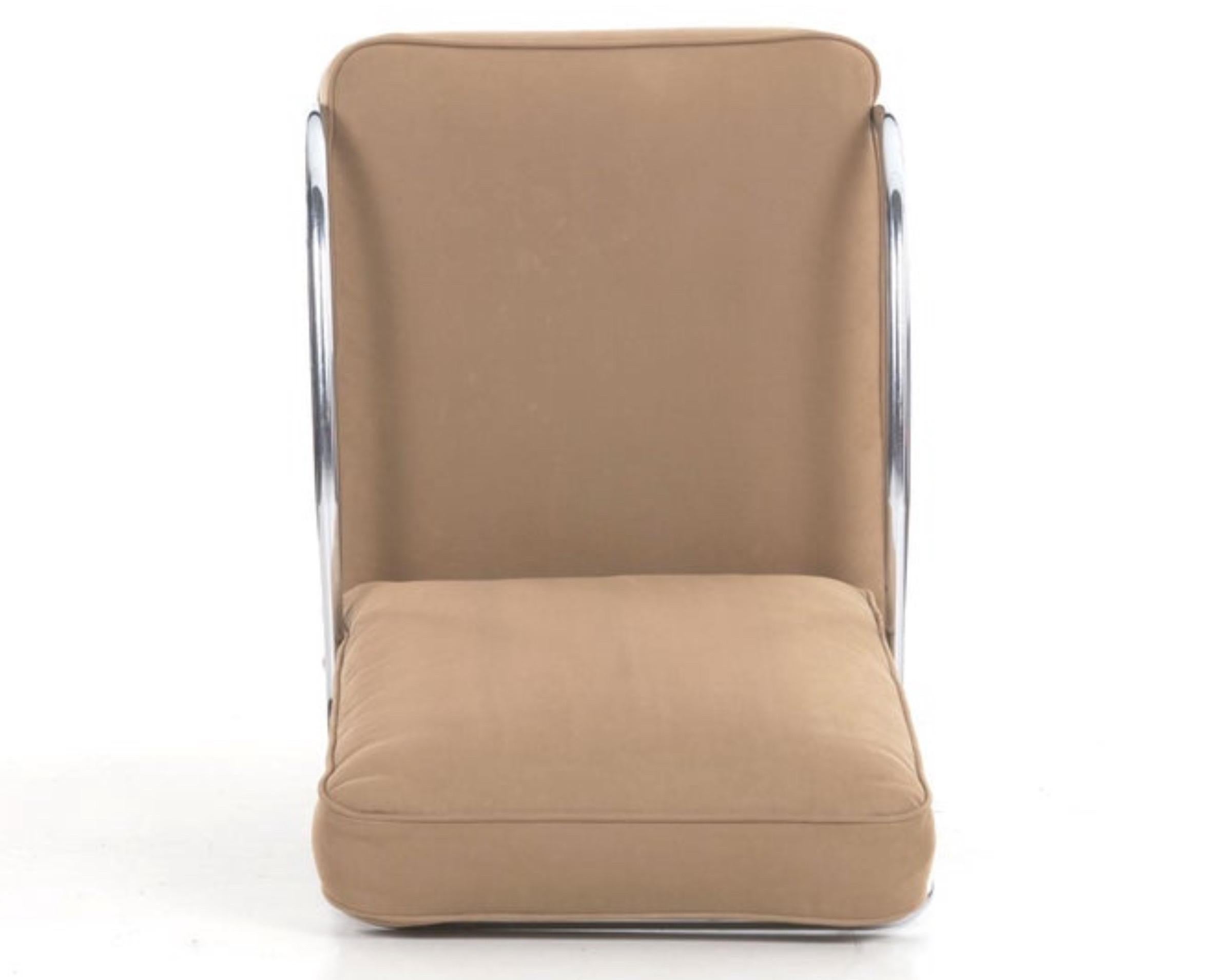 Kem Weber: Chrom-Loungesessel mit röhrenförmigem Chromrohr für Lloyd Manufacturing im Angebot 12