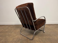 Kem Weber: Chrom-Loungesessel mit röhrenförmigem Chromrohr für Lloyd Manufacturing